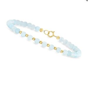 Elegant Beaded Bracelet with Genuine 10kt Gold Accents